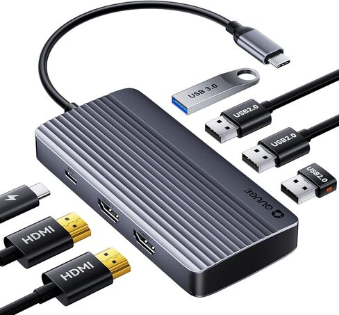 QUUGE USB C Hub with 4K HDMI, 5 in 1 USB C to HDMI Multiport Adapter 5Gbps, 100W Power Delivery, 3 USB3.0 Data Ports, USB C Dongle for MacBook Pro/Air, iPad Pro, iMac, iPhone 15 Pro, XPS, Thinkpad in Saudi Arabia