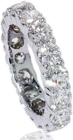 P3 POMPEII3 5ct Prong Diamond Eternity Ring 14K White Gold Wedding Band in Saudi Arabia
