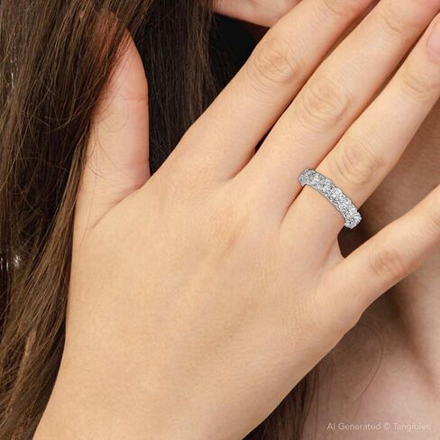 P3 POMPEII3 5ct Prong Diamond Eternity Ring 14K White Gold Wedding Band in Saudi Arabia