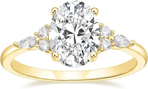 TIGRADE 3CT خاتم الخطوبة البيضاوي قطع زركون ماركيز جولة تشيكوسلوفاكيا الخلود خاتم الزواج للنساء حجم 3-12 in Kuwait