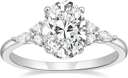 TIGRADE 3CT خاتم الخطوبة البيضاوي قطع زركون ماركيز جولة تشيكوسلوفاكيا الخلود خاتم الزواج للنساء حجم 3-12 in Kuwait