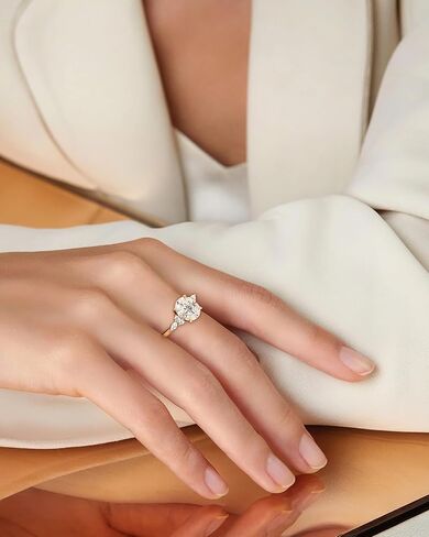 TIGRADE 3CT خاتم الخطوبة البيضاوي قطع زركون ماركيز جولة تشيكوسلوفاكيا الخلود خاتم الزواج للنساء حجم 3-12 in Kuwait