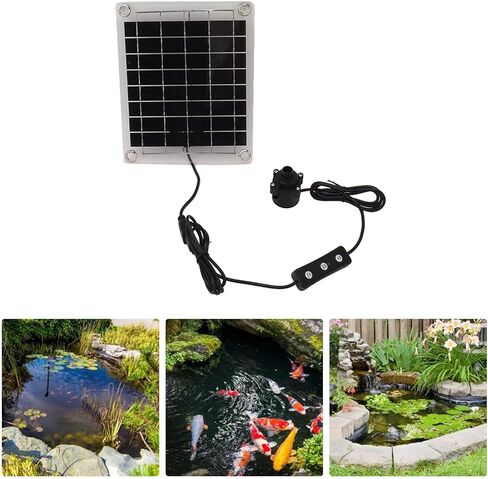مجموعة الطاقة الشمسية، DC12V 800L / HSolar غاطسة مع لوحة شمسية 20 وات للنافورة الشمسية وبركة السمك وحوض السمك، حجم مياه قابل للتعديل، ضوضاء منخفضة in Kuwait