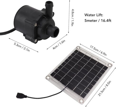 مجموعة الطاقة الشمسية، DC12V 800L / HSolar غاطسة مع لوحة شمسية 20 وات للنافورة الشمسية وبركة السمك وحوض السمك، حجم مياه قابل للتعديل، ضوضاء منخفضة in Kuwait