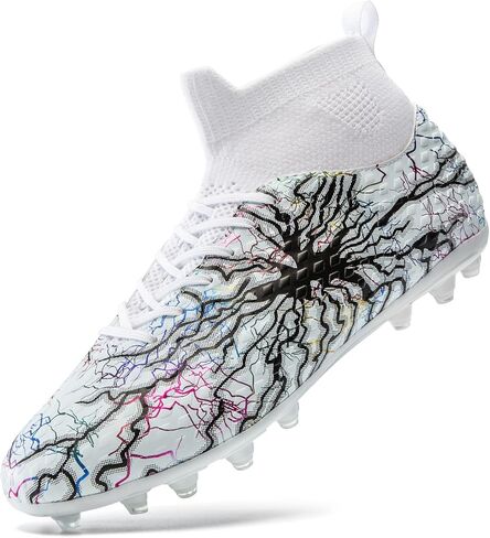 Soccer Cleats Mens - Lightweight High Tops Lace Up Football Shoes Professional Athletic Unisex Soccer Shoes Youth Training Sneakers in Saudi Arabia