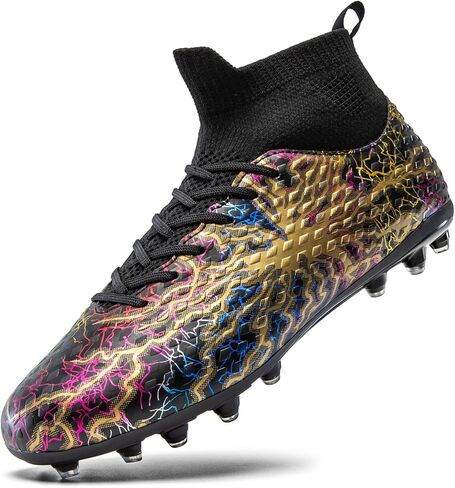Soccer Cleats Mens - Lightweight High Tops Lace Up Football Shoes Professional Athletic Unisex Soccer Shoes Youth Training Sneakers in Saudi Arabia
