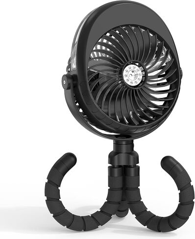 COMLIFE Misting Baby Stroller Fan, 270° & 360° Pivoting Portable Fan, Battery Operated USB Fan, Handheld Misting Fan, with Flexible Tripod Clip on Car Seat Crib Bike Treadmill Bunk Bed in Kuwait