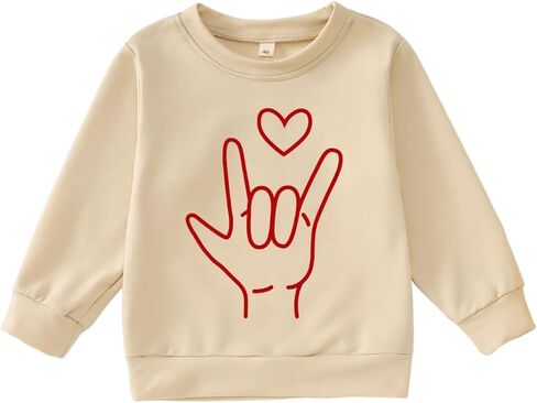 طفل طفل رضيع فتاة عيد الحب مرة أخرى من النوع الثقيل الحب الأحمر لقميص لقميص العطلة ملابس طويلة الأكمام من الملابس in Kuwait