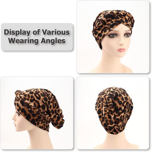African Women Turban Caps Pre-Tied Twisted Turbans Head Scarf for Women Hair Wraps Cover Beanie Cancer Chemo Headwear in Saudi Arabia