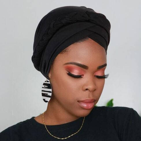 African Women Turban Caps Pre-Tied Twisted Turbans Head Scarf for Women Hair Wraps Cover Beanie Cancer Chemo Headwear in Saudi Arabia