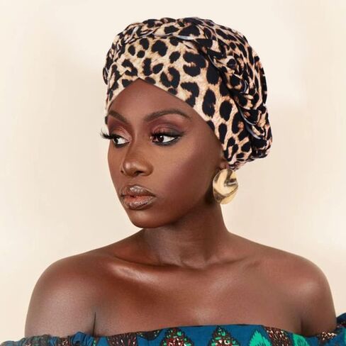 African Women Turban Caps Pre-Tied Twisted Turbans Head Scarf for Women Hair Wraps Cover Beanie Cancer Chemo Headwear in Saudi Arabia
