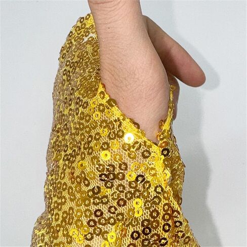 Sparkly Gloves for Womens 1920s Flapper Evening Parties Gloves Adult Size Stretchy Dancing Costume Gold, One Size in Saudi Arabia