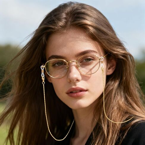 10 Pieces Gold Eyeglasses Chain Beaded for Women Men Sunglasses Strap Holder Chains Around Neck Accessory Chain in Saudi Arabia