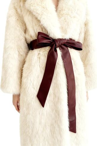 Women Leather Sash for Dress Coat Wrap PU Waist Fashion Belt Tie Size 69X1.57inch in Saudi Arabia