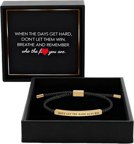 Dont Let The Hard Days Win Motivational Tube Bracelet, Gift Card Handmade Adjustable Bradied Wrap Stainless Steel To My Daughter Son Best Friend For Women Man Jewelry in Saudi Arabia