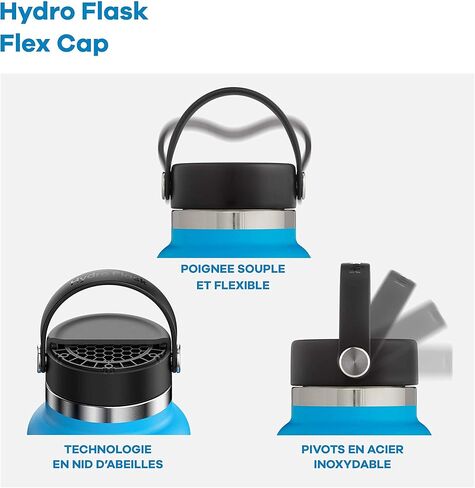 زجاجة مياه معزولة من الستانلس ستيل من هايدرو فلاسك - فوهة قياسية، 21 اونصة، وودستوف in Kuwait