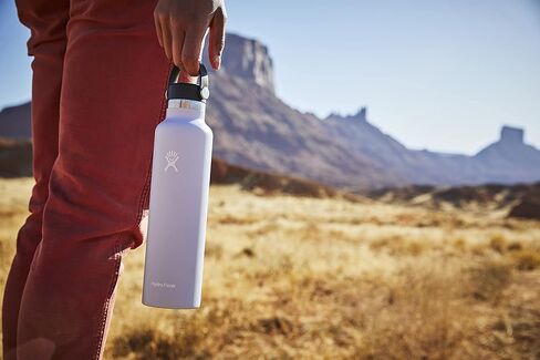 زجاجة مياه معزولة من الستانلس ستيل من هايدرو فلاسك - فوهة قياسية، 21 اونصة، وودستوف in Kuwait