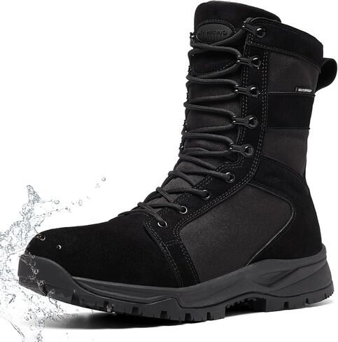 Men's Military Tactical Boots Waterproof 8 inch Suede Leather Lightweight Breathable Hiking Combat Boots Work Desert Boot in Saudi Arabia