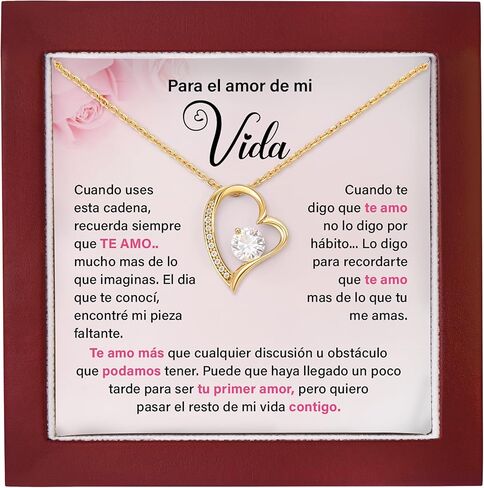 Para El Amor De Mi Vida، Este Collar Es Un Regalo Para Esposa، Novia، Alma Gemela En Aniversario، Cumpleaños، Regalo De Navidad Con Una Tarjeta Con Mensaje Y Una Caja. in Kuwait