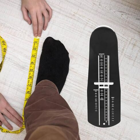Foot Measurement Device for Kids & Adults | Accurate Shoe Sizer Measuring Tool with High-Contrast Scale & Bonus Soft Tape Ruler, US EU Sizes for Home Store Use in Saudi Arabia