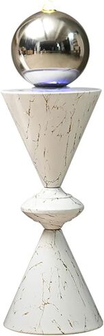 شلال نافورة داخلي، تصميم هبوط شلال كروي معدني مقاس 38.98 بوصة، نافورة داخلية مع ضباب إضاءة LED، غرفة المعيشة وديكور نافورة المناظر الطبيعية للمكتب in Kuwait