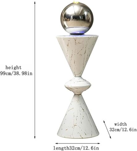 شلال نافورة داخلي، تصميم هبوط شلال كروي معدني مقاس 38.98 بوصة، نافورة داخلية مع ضباب إضاءة LED، غرفة المعيشة وديكور نافورة المناظر الطبيعية للمكتب in Kuwait