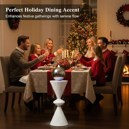 شلال نافورة داخلي، تصميم هبوط شلال كروي معدني مقاس 38.98 بوصة، نافورة داخلية مع ضباب إضاءة LED، غرفة المعيشة وديكور نافورة المناظر الطبيعية للمكتب in Kuwait