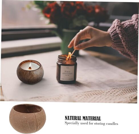 Candle Coconut Shell Bowl Creative Storage Jar for DIY Candles Natural Coconut Bowl for Beach Decor Unique Candle Container for Home Party Use in Saudi Arabia