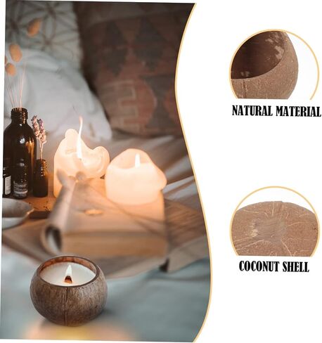 Candle Coconut Shell Bowl Creative Storage Jar for DIY Candles Natural Coconut Bowl for Beach Decor Unique Candle Container for Home Party Use in Saudi Arabia