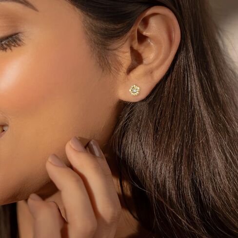 Diamond2Deal 14k Yellow Gold Floral-Inspired Earring Jackets in Saudi Arabia