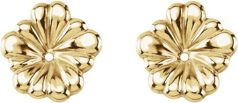 Diamond2Deal 14k Yellow Gold Floral-Inspired Earring Jackets in Saudi Arabia
