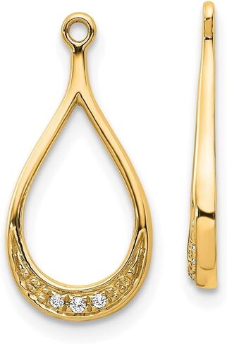 Diamond2Deal 14k Yellow Gold Yellow Gold Diamond Earring Jackets in Saudi Arabia