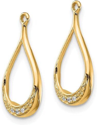 Diamond2Deal 14k Yellow Gold Yellow Gold Diamond Earring Jackets in Saudi Arabia