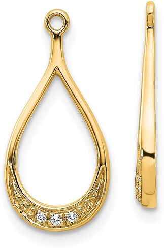 Diamond2Deal 14k Yellow Gold Yellow Gold Diamond Earring Jackets in Saudi Arabia