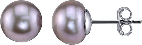 THE PEARL SOURCE Genuine Pink Freshwater Cultured Pearl Stud Button Earrings for Women in Saudi Arabia