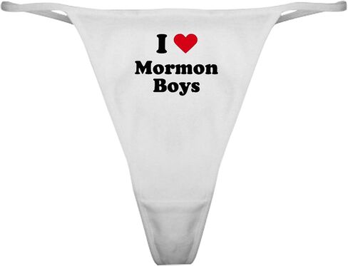 CafePress I Love Mormon Boys Classic Thong Underwear, Womens Panties in Saudi Arabia