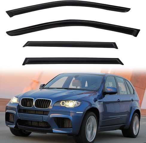 4 قطع من واقي المطر بلون الدخان خارج القناة متوافق مع 2011-2017 BMW X3 F25 شريط على فتحة التهوية واقيات النافذة ملحقات السيارة in Kuwait