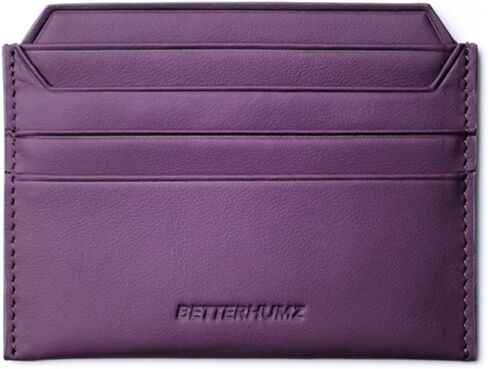 BETTERHUMZ Credit Card Case Nappa Leather Material for Men and Women Card Holder Slim Wallet 8 Slots and 1 Pocket (Purple) in Saudi Arabia