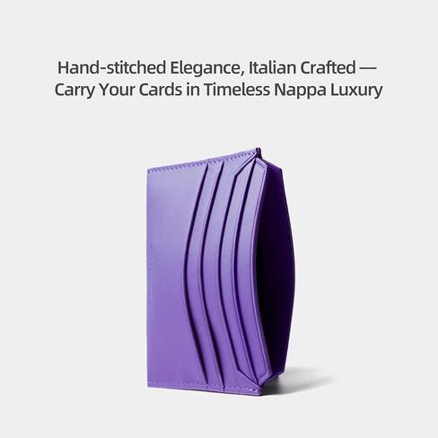 BETTERHUMZ Credit Card Case Nappa Leather Material for Men and Women Card Holder Slim Wallet 8 Slots and 1 Pocket (Purple) in Saudi Arabia