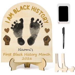 R Horse Baby First Diy Diy Day Day Atprint أو Handprint Art Sign Craft ، زخرفة محفورة بالأحجار الخشبية المقلدة ، دعم صورة للجنسين للطفل St. Patrick's Dame Dame Dame in Kuwait