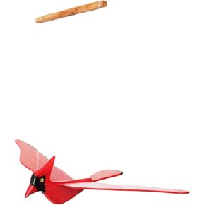الطيور المتنقلة من WitnyStore - فن حيوانات قابل للتجميع - طيور خشبية مصنوعة يدويًا ومرسومة أثناء الطيران ديكور معلق مثالي للهدايا والتذكارات - كاردينال شمالي أحمر - 14 × 9 × 4 بوصات in Kuwait