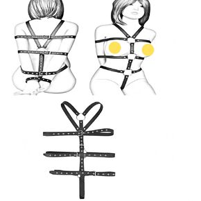 ملابس داخلية للنساء مستوحاة من البانك، حزام BDSM-حزام للجسم للنساء مع أشرطة للصدر وسلسلة داخلية لملابس الملابس بإبزيم قابل للتعديل، ملابس ملهى ليلي كوسبلاي in Kuwait