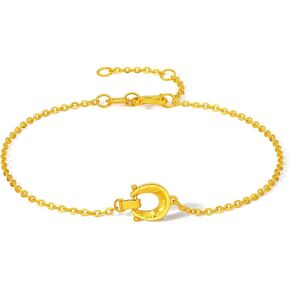 24K Real Gold Necklaces Horseshoe Pendant Necklace Adjustable Charm Bracelet Earrings Romantic Dainty Jewelry Gifts for Women Wife Lover Birthday Anniversary 40+5cm/15.7-17.7" A0615537 in Saudi Arabia