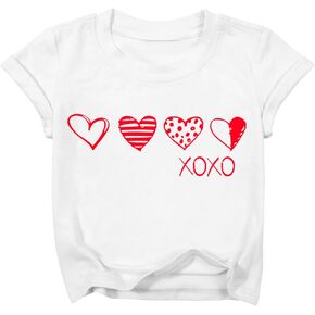 Toddler Boys Valentines Day Shirts Girls Baby Cute Love Heart Graphic T-Shirt Casual Short Sleeve Tee Tops in Saudi Arabia