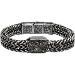 سوار رجالي من شركة Hero Company American Eagle Don't Tread On Me - سوار من الفولاذ المقاوم للصدأ للرجال - يساعد على إقران المحاربين القدامى مع كلب الخدمة أو كلب المأوى in Kuwait
