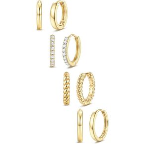 Jstyle Small Gold Hoop Earrings for Women Trendy 14K Gold Plated Huggie Earrings Hypoallergenic Cartilage Earring Stacks Cute Dainty Huggie Hoops Earring Sets for Multiple Piercing in Saudi Arabia