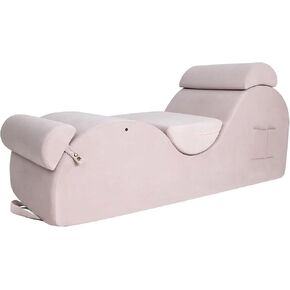 كرسي تشيس لاونج لليوجا، كرسي تشيس لاونج مع مسند للرأس، وسادة خصر، وسادة للقدم، غطاء قابل للغسل، جيوب جانبية سفلية غير قابلة للانزلاق، كرسي يوغا للاسترخاء والتمدد (وردي، كبير جدًا) in Kuwait