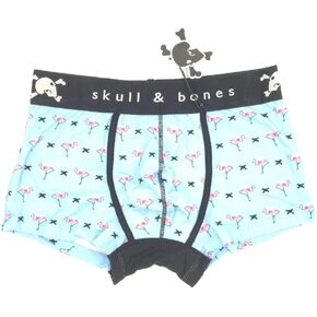 ملابس داخلية عصرية كلاسيكية على شكل جمجمة وعظام، طباعة فلامنغو زرقاء - SB02 in Kuwait