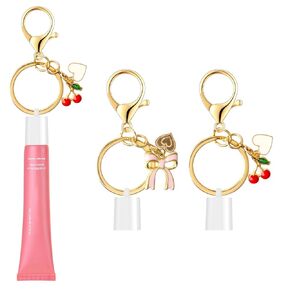 Lip Gloss Keychain Compatible with Summer Fridays 0.5 Oz Lip Balm Keychain, Lipgloss Holder (2White-Bow) in Saudi Arabia
