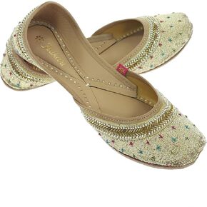 فولكاري للنساء الجلود الناعمة اليومية ملابس غير رسمية Jutis | لدغة وقرصة حرة juti | البنجابية جوتي للسيدات | شقق أحذية موجاري | فلكاري العرقية شقة للفتيات | in Kuwait